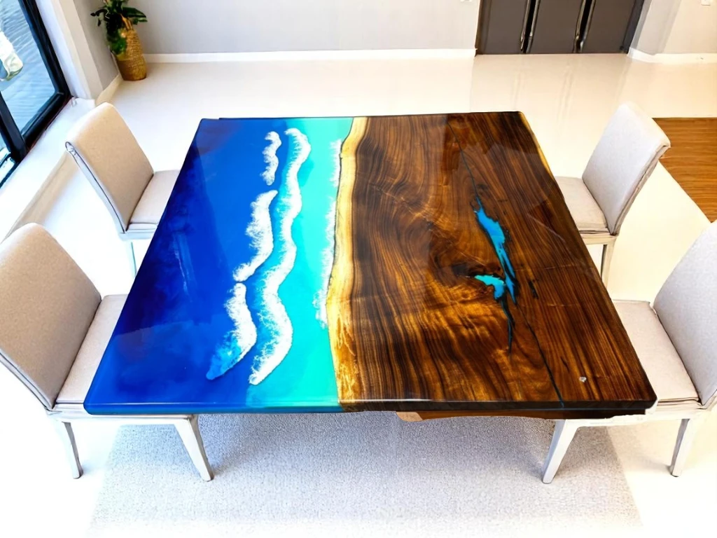 4-Seater DIY Epoxy End Tables for Kitchen & Dining - Vedant Artisans